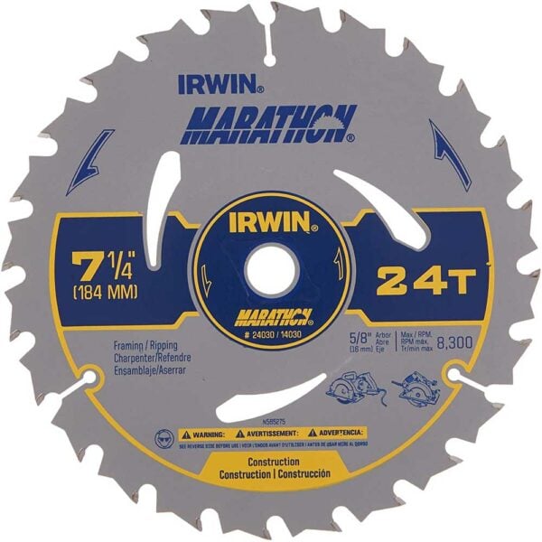 Irwin 24030 24T 7.25in framing blade
