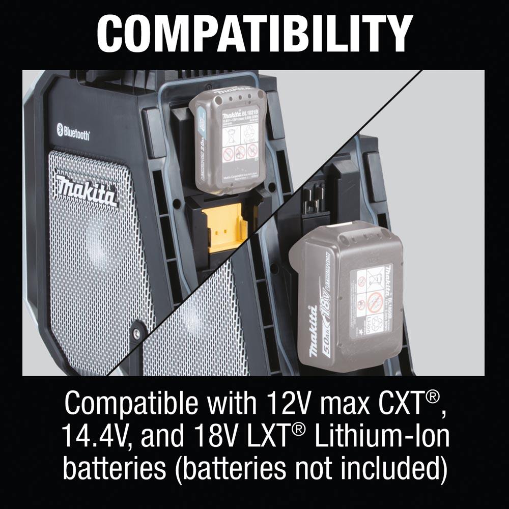 Makita XRM09B 18V LXT / 12V Max CXT Lithium-Ion Cordless Bluetooth Job Site Radio, Tool Only