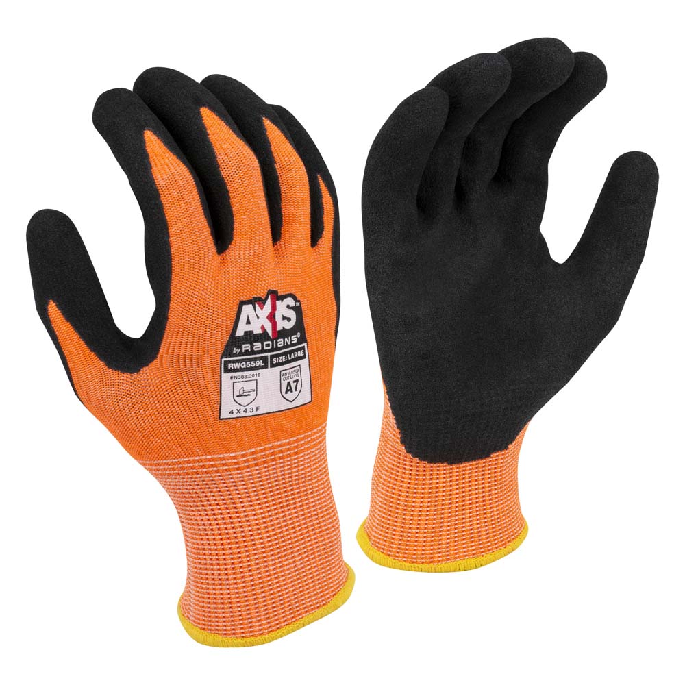 West Chester Orange Nitrile Dipped Gloves, 5-Pack